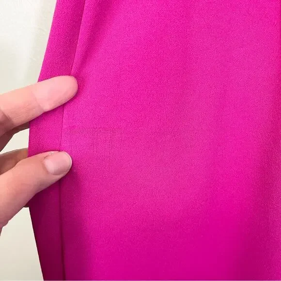 Bebe Sweetheart Neck Sleeveless Scuba Crepe Slit Jumpsuit Fuchsia Pink XS NWT - Picture 8 of 13